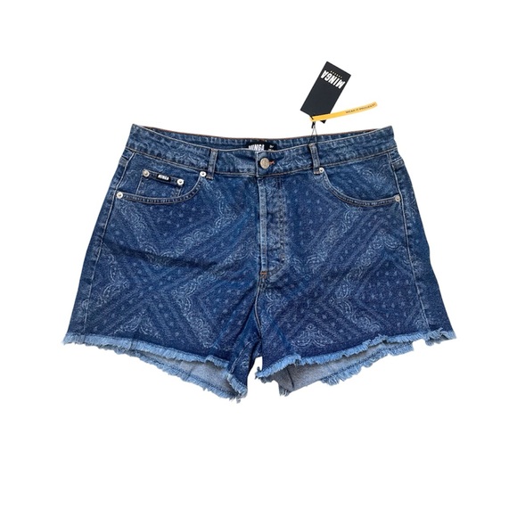 Blue Bandana Indigo Denim Shorts - Picture 1 of 10